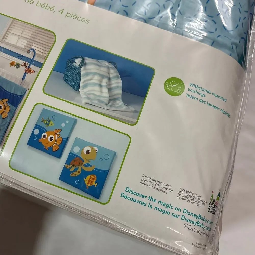 New Disney Baby Nemo 4 Piece Crib Bedding Set Vintage Babies R Us Exclusive